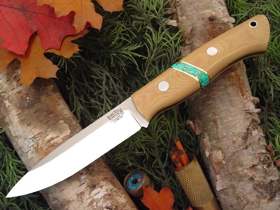 Охотничий нож Bark River Aurora Antique Ivory Micarta Tuquoise Spacer Охотничий нож Bark River Aurora Antique Ivory Micarta Tuquoise Spacer