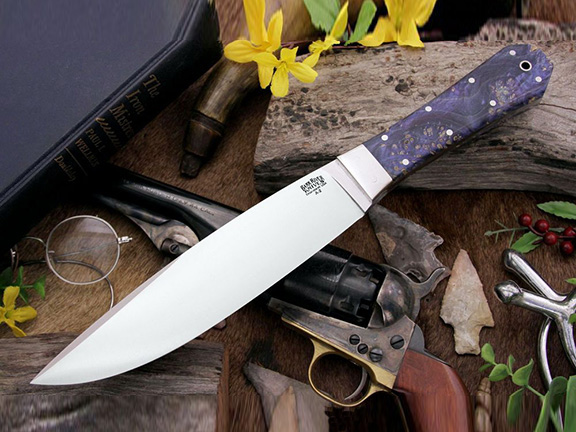 Туристический нож Bark River Rogue Blue Gold Maple Burl Туристический нож Bark River Rogue Blue Gold Maple Burl