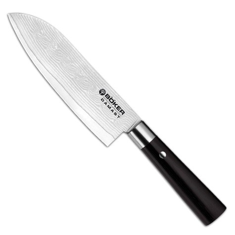 Поварской нож Сантоку Boker 130417dam Damast Black, 17 см. Поварской нож Сантоку Boker 130417dam Damast Black, 17 см.