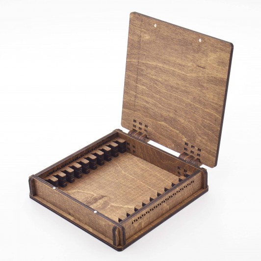 Деревянная шкатулка для хранения 10-ти заточных брусков Жук 5330 Деревянная шкатулка для хранения 10-ти заточных брусков Жук 5330
