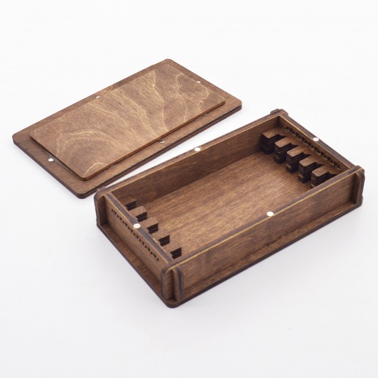 Деревянная шкатулка для хранения 5-ти эльборовых брусков Жук 5329 Деревянная шкатулка для хранения 5-ти эльборовых брусков Жук 5329