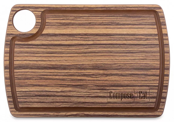 Доска разделочная композитная с желобом, 22х15см, зебрано натуральный, Fashion, ComposeEat DRJ22150654KL6 Доска разделочная композитная с желобом, 22х15см, зебрано натуральный, Fashion, ComposeEat DRJ22150654KL6