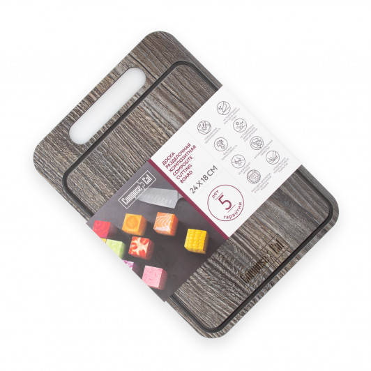 Доска разделочная с желобом ComposeEat DRJ24172057OA4, 24х18 см, дуб прованс Доска разделочная с желобом ComposeEat DRJ24172057OA4, 24х18 см, дуб прованс