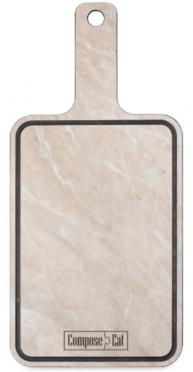 Доска с ручкой разделочная с желобом ComposeEat DRRJ33153020OA4, 33х15 см, мрамор бежевый Доска с ручкой разделочная с желобом ComposeEat DRRJ33153020OA4, 33х15 см, мрамор бежевый