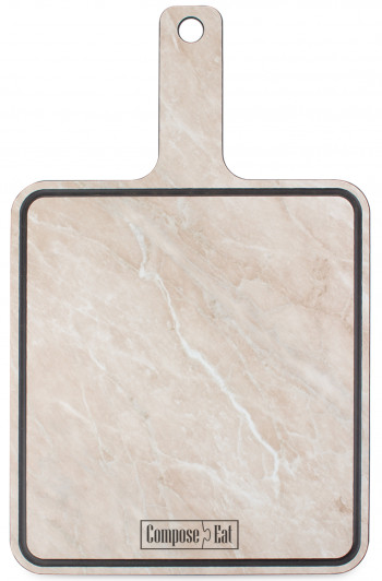 Доска с ручкой разделочная с желобом ComposeEat DRRJ33213020OA4, 33x21 см, мрамор бежевый Доска с ручкой разделочная с желобом ComposeEat DRRJ33213020OA4, 33x21 см, мрамор бежевый