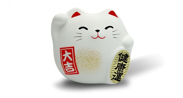 Кот манеки неко Hatamoto MK-02, 5см, ручная работа, белый, (made in Japan) Кот манеки неко Hatamoto MK-02, 5см, ручная работа, белый, (made in Japan)