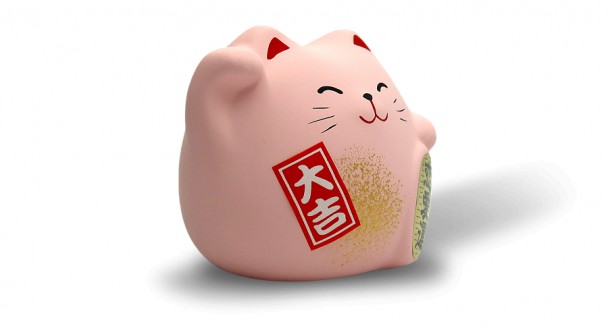 Кошка манеки неко Hatamoto MK-05, 5см, ручная работа, розовый, (made in Japan) Кошка манеки неко Hatamoto MK-05, 5см, ручная работа, розовый, (made in Japan)