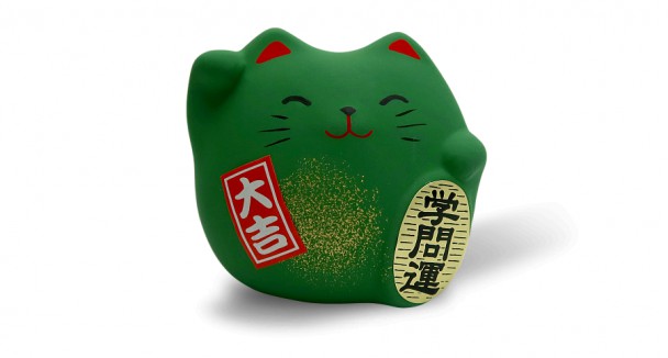 Кот манеки неко Hatamoto MK-07, 5см, ручная работа, зеленый, (made in Japan) Кот манеки неко Hatamoto MK-07, 5см, ручная работа, зеленый, (made in Japan)