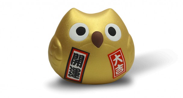 Манеки неко Сова Hatamoto MS-01, 5см, ручная работа, золотая, (made in Japan) Манеки неко Сова Hatamoto MS-01, 5см, ручная работа, золотая, (made in Japan)