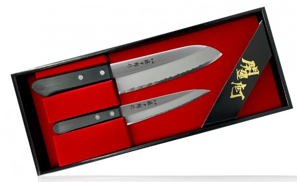 Набор из 2-х ножей Fuji Cutlery TJ-GIFTSET-A, 165, 135 мм., Сталь SK-5 Набор из 2-х ножей Fuji Cutlery TJ-GIFTSET-A, 165, 135 мм., Сталь SK-5