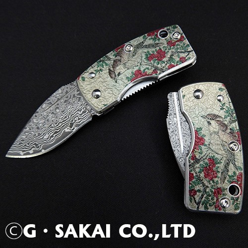 Зажим для денег G.Sakai UKIMON Damascus Szanqua(camellia), GS-11610 Зажим для денег G.Sakai UKIMON Damascus Szanqua(camellia), GS-11610