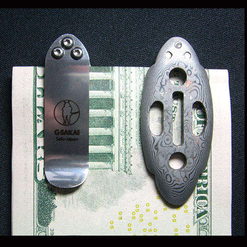 Зажим для денег G.Sakai Money Clip damascus Зажим для денег G.Sakai Money Clip damascus