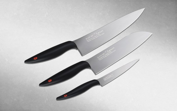 Набор Kasumi Titanium 3 - CHEF из 3 кухонных ножей Набор Kasumi Titanium 3 - CHEF из 3 кухонных ножей