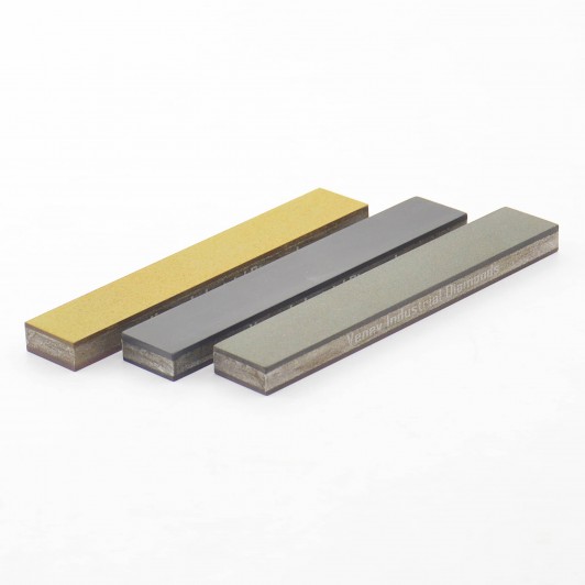 Комплект 2-х сторонних алмазных брусков Венев C25%, 25мм, 3шт. Комплект 2-х сторонних алмазных брусков Венев C25%, 25мм, 3шт.