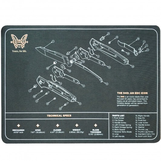 Коврик настольный Benchmade 50084 940 MAINTENANCE MAT Коврик настольный Benchmade 50084 940 MAINTENANCE MAT