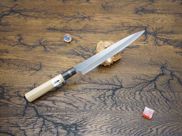 Кухонный нож Fujiwara Kanefusa, серия FKJ, Yanagiba 210мм, White steel, арт. FKJ-9-W Кухонный нож Fujiwara Kanefusa, серия FKJ, Yanagiba 210мм, White steel, арт. FKJ-9-W