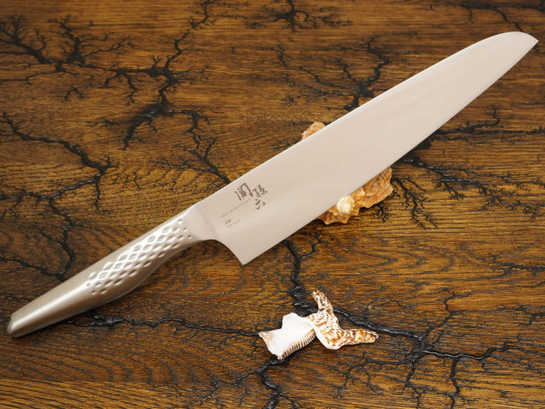Кухонный нож KAI Shoso Gyuto AB-5160, композитная высокоуглеродистая сталь, лезвие 24 см. Кухонный нож KAI Shoso Gyuto AB-5160, композитная высокоуглеродистая сталь, лезвие 24 см.