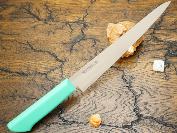 Кухонный нож Kataoka, серия Master Cook, Sujihiki 240мм, Green, арт. MCSK240G Кухонный нож Kataoka, серия Master Cook, Sujihiki 240мм, Green, арт. MCSK240G