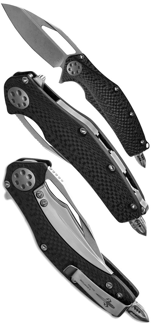 Полуавтоматический нож Microtech Matrix Carbon Fiber Apocalyptic Полуавтоматический нож Microtech Matrix Carbon Fiber Apocalyptic