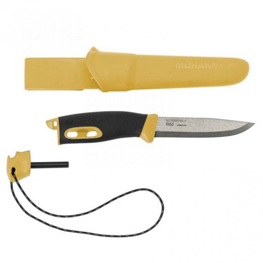 Туристический нож с огнивом Morakniv Companion Spark Yellow, нержавеющая сталь, 13573 Туристический нож с огнивом Morakniv Companion Spark Yellow, нержавеющая сталь, 13573