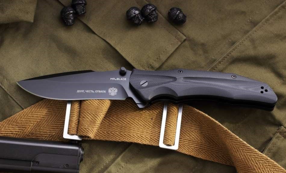 Складной нож Mr.Blade HT-2 Black Долг Честь Отвага Складной нож Mr.Blade HT-2 Black Долг Честь Отвага