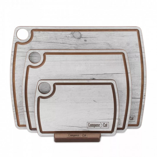 Набор из 3-х разделочных досок на подставке ComposeEat Fashion NRD30675KL6, дуб белый Набор из 3-х разделочных досок на подставке ComposeEat Fashion NRD30675KL6, дуб белый