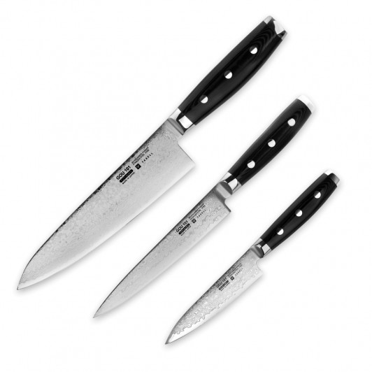 Набор из 3 кухонных ножей «поварская тройка» Yaxell GOU, YA/GOU-1 Набор из 3 кухонных ножей «поварская тройка» Yaxell GOU, YA/GOU-1