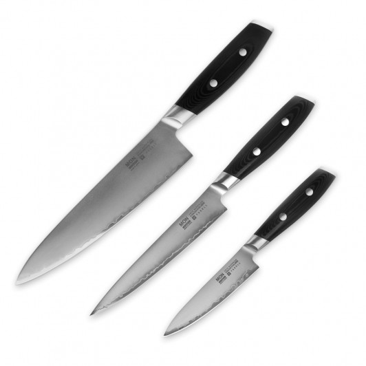 Набор из 3 кухонных ножей «поварская тройка» Yaxell Mon, YA/Mon-1