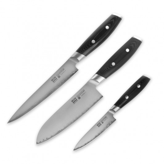 Набор из 3 кухонных ножей «поварская тройка» Yaxell Mon, YA/Mon-2 Набор из 3 кухонных ножей «поварская тройка» Yaxell Mon, YA/Mon-2
