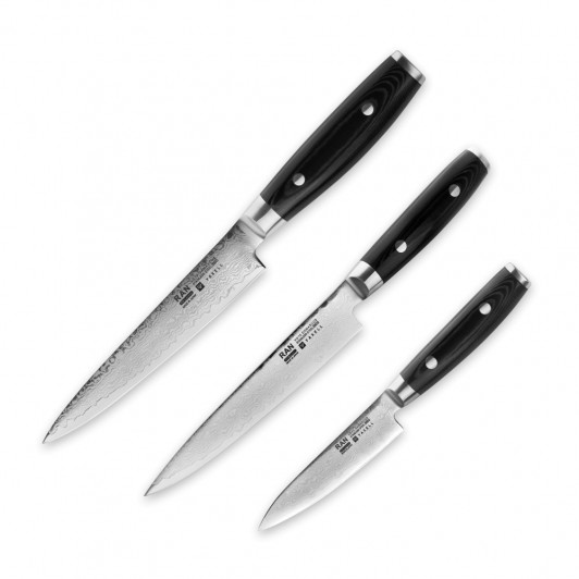 Набор из 3 кухонных ножей «поварская тройка» Yaxell RAN, YA/RAN-3 Набор из 3 кухонных ножей «поварская тройка» Yaxell RAN, YA/RAN-3