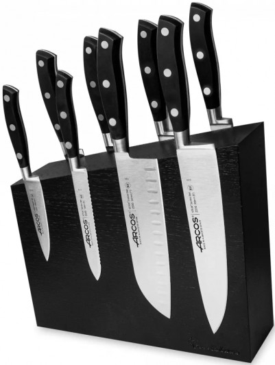 Набор кухонных ножей Arcos Riviera AR/RIV-150423, 8 шт. на подставке из дуба
