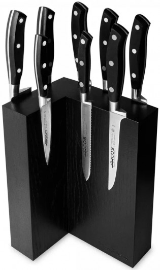 Набор кухонных ножей Arcos Riviera AR/RIV-150923, 8 шт. на подставке из дуба Набор кухонных ножей Arcos Riviera AR/RIV-150923, 8 шт. на подставке из дуба