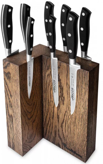 Набор кухонных ножей Arcos Riviera AR/RIV-150925, 8 шт. на подставке из дуба Набор кухонных ножей Arcos Riviera AR/RIV-150925, 8 шт. на подставке из дуба