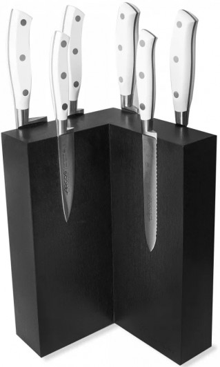 Набор кухонных ножей Arcos Riviera Blanca AR/RB-150323, 6 шт. на подставке из дуба Набор кухонных ножей Arcos Riviera Blanca AR/RB-150323, 6 шт. на подставке из дуба