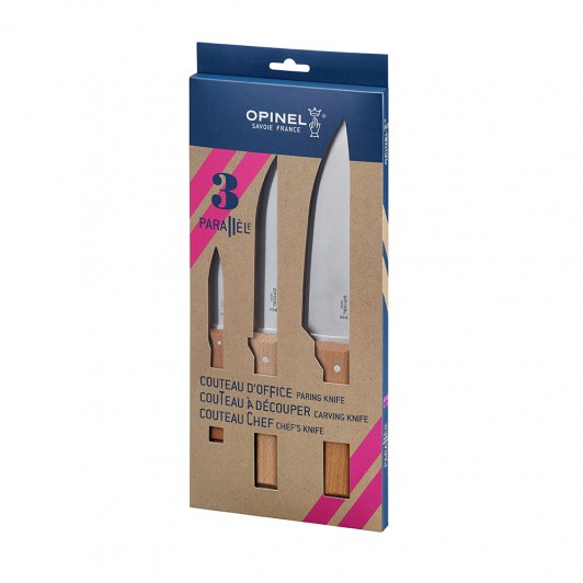 Набор ножей Opinel Parallele trio set №126, №119, №124, дерево, нержавеющая сталь Набор ножей Opinel Parallele trio set №126, №119, №124, дерево, нержавеющая сталь