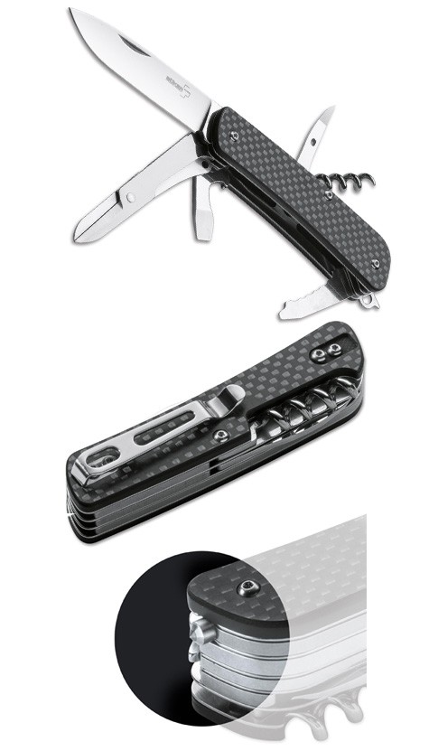 Складной нож Boker 01bo823 Tech Tool Carbon 3, 8 функций Складной нож Boker 01bo823 Tech Tool Carbon 3, 8 функций