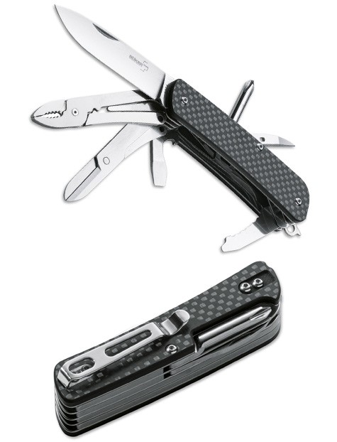 Складной нож Boker 01bo824 Tech Tool Carbon 5, 11 функций Складной нож Boker 01bo824 Tech Tool Carbon 5, 11 функций