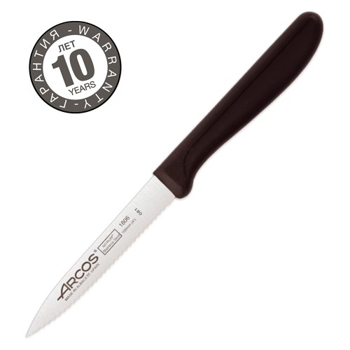 Нож для чистки и нарезки овощей с зубчатым лезвием Arcos Genova 180610, 10 см. Нож для чистки и нарезки овощей с зубчатым лезвием Arcos Genova 180610, 10 см.