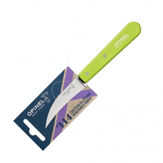 Нож для чистки овощей Opinel №114, нержавеющая сталь, зеленый, 70 мм. Нож для чистки овощей Opinel №114, нержавеющая сталь, зеленый, 70 мм.