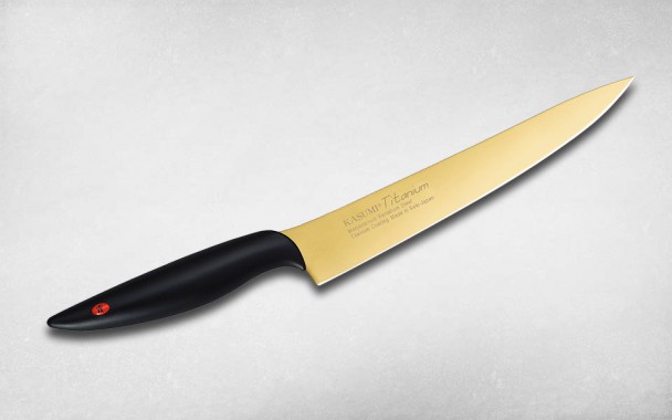 Нож Слайсер для тонкой нарезки Kasumi Titanium 20020/G, 20 см Нож Слайсер для тонкой нарезки Kasumi Titanium 20020/G, 20 см