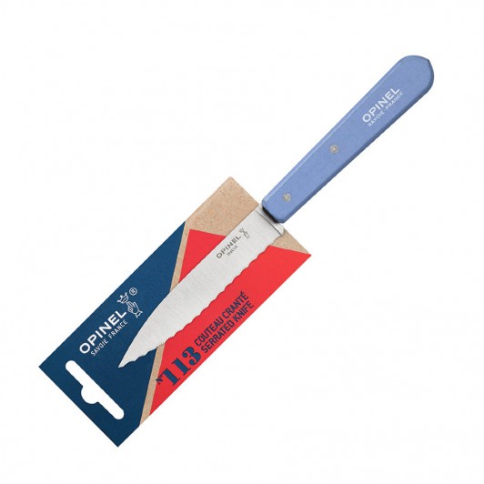 Нож столовый Opinel №113, нержавеющая сталь, синий, 100 мм. Нож столовый Opinel №113, нержавеющая сталь, синий, 100 мм.
