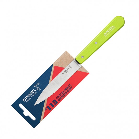 Нож столовый Opinel №113, нержавеющая сталь, зеленый, 100 мм. Нож столовый Opinel №113, нержавеющая сталь, зеленый, 100 мм.
