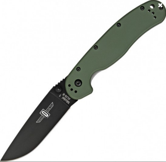 Складной нож Ontario RAT 1 8846OD Green, черное лезвие Складной нож Ontario RAT 1 8846OD Green, черное лезвие
