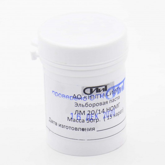 Паста эльборовая ЛМ 20/14 НОМГ, 700 grit, СИИТ, банка 50гр Паста эльборовая ЛМ 20/14 НОМГ, 700 grit, СИИТ, банка 50гр
