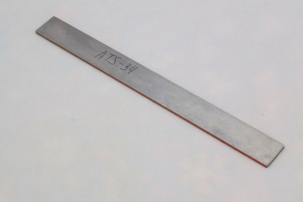 Поковка стали ATS-34, 2.5 x 25 x 250 мм., не закалена, сырая сталь Поковка стали ATS-34, 2.5 x 25 x 250 мм., не закалена, сырая сталь