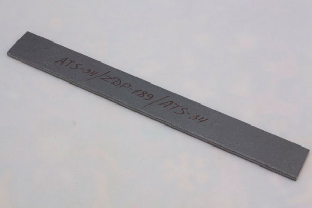 Поковка стали ATS-34 / ZDP-189 / ATS-34 5 x 45 x 300 мм., не закалена, сырая сталь Поковка стали ATS-34 / ZDP-189 / ATS-34 5 x 45 x 300 мм., не закалена, сырая сталь