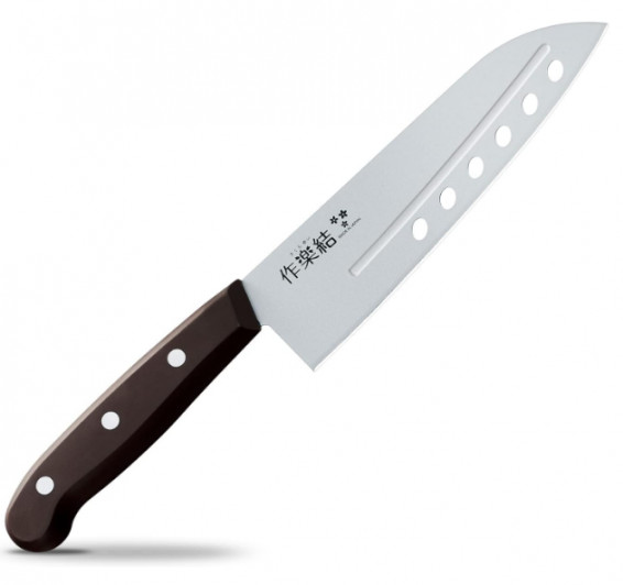 Поварской кухонный нож сантоку Shimomura SKU-106, сталь нержавеющая DSR1K6, лезвие 16.5 см., Япония Поварской кухонный нож сантоку Shimomura SKU-106, сталь нержавеющая DSR1K6, лезвие 16.5 см., Япония