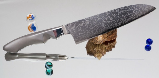 Поварской нож Sanetu ZDP-189 Damascus Santoku 180 мм Поварской нож Sanetu ZDP-189 Damascus Santoku 180 мм