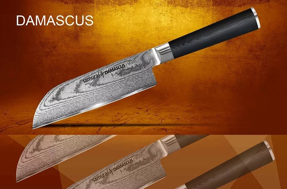 Кухонный нож Сантоку Samura Damascus SD-0092G-10, 15 см. Кухонный нож Сантоку Samura Damascus SD-0092G-10, 15 см.