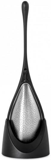 Ситечко для заваривания чая из измельченных листьев с черной ручкой на подставке ADHOC Tea Drop TE69, 21,5 x 5,6 см Ситечко для заваривания чая из измельченных листьев с черной ручкой на подставке ADHOC Tea Drop TE69, 21,5 x 5,6 см